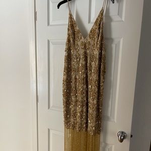 Asos edition gold sequined party dress NWT